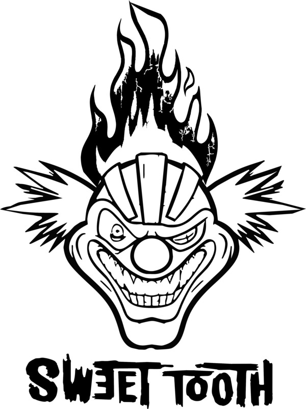 Sweet Tooth of Twisted Metal Vinyl Decal Sticker