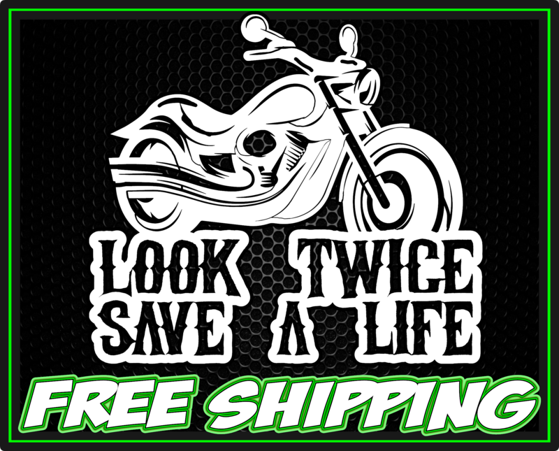 Look Twice Save A Life Premium Vinyl Decal Sticker