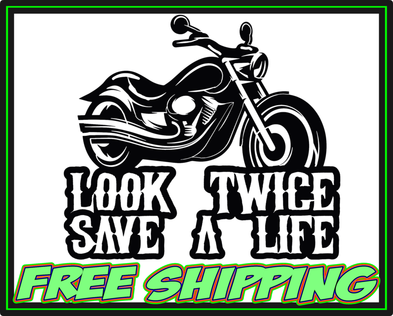 Look Twice Save A Life Premium Vinyl Decal Sticker