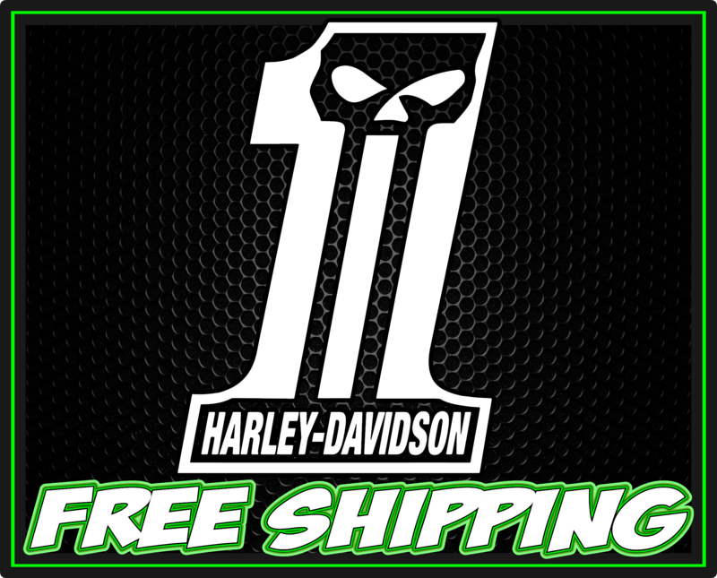 Harley #1 Skull Premium Vinyl Decal Sticker