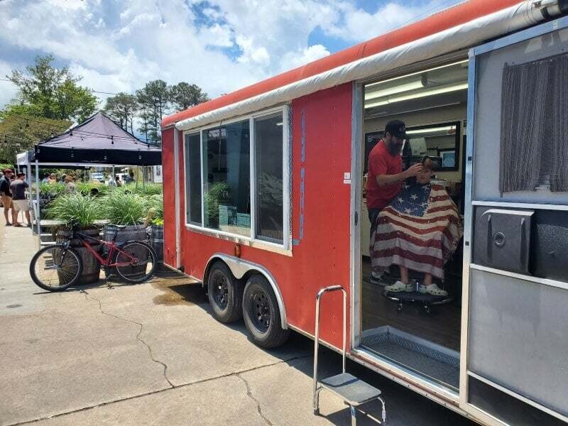 Barbershop Enclosed Trailer Vinyl Wrap