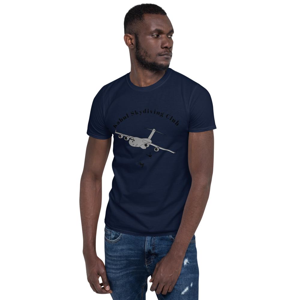 Kabul Skydiving Club Short-Sleeve Unisex T-Shirt, Color: Navy, Size: S