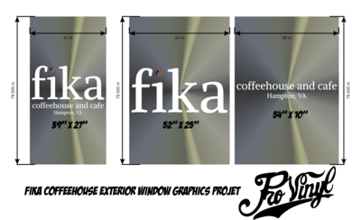 Fika Coffeehouse Exterior Window Graphics Project