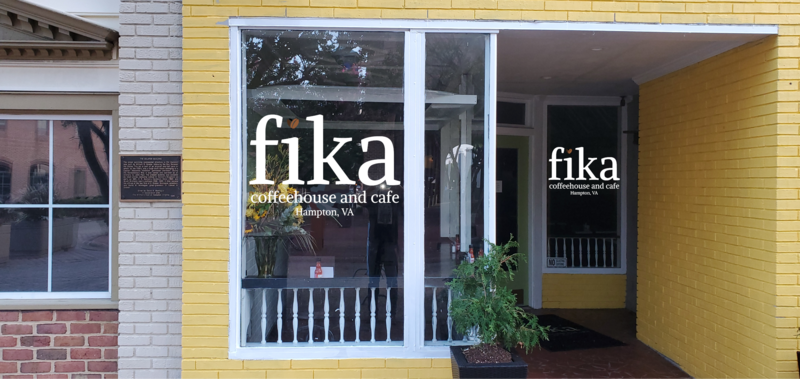 Fika Coffeehouse Exterior Window Graphics Project