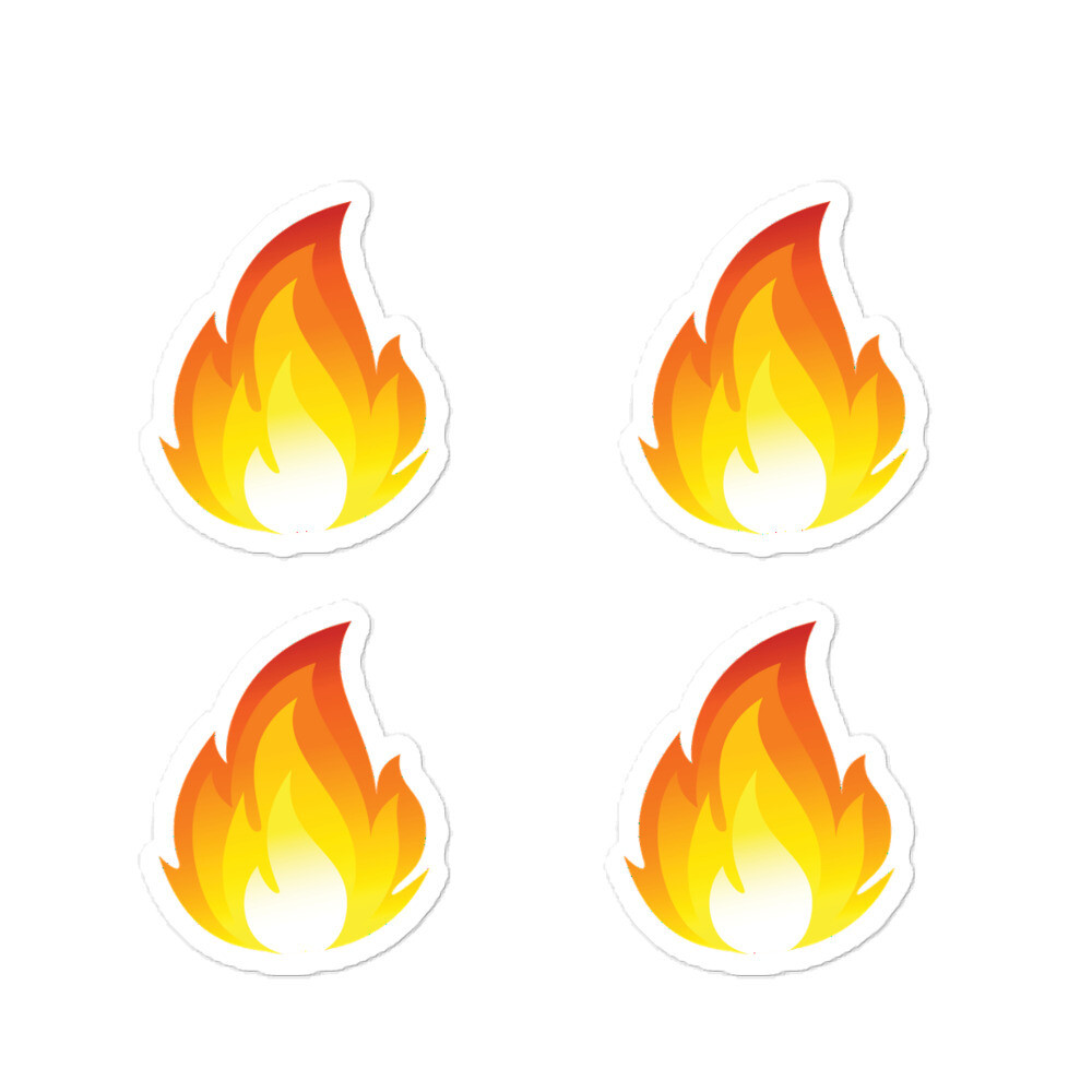 2&quot; Fire Emoji 4 Pack Bubble-free stickers