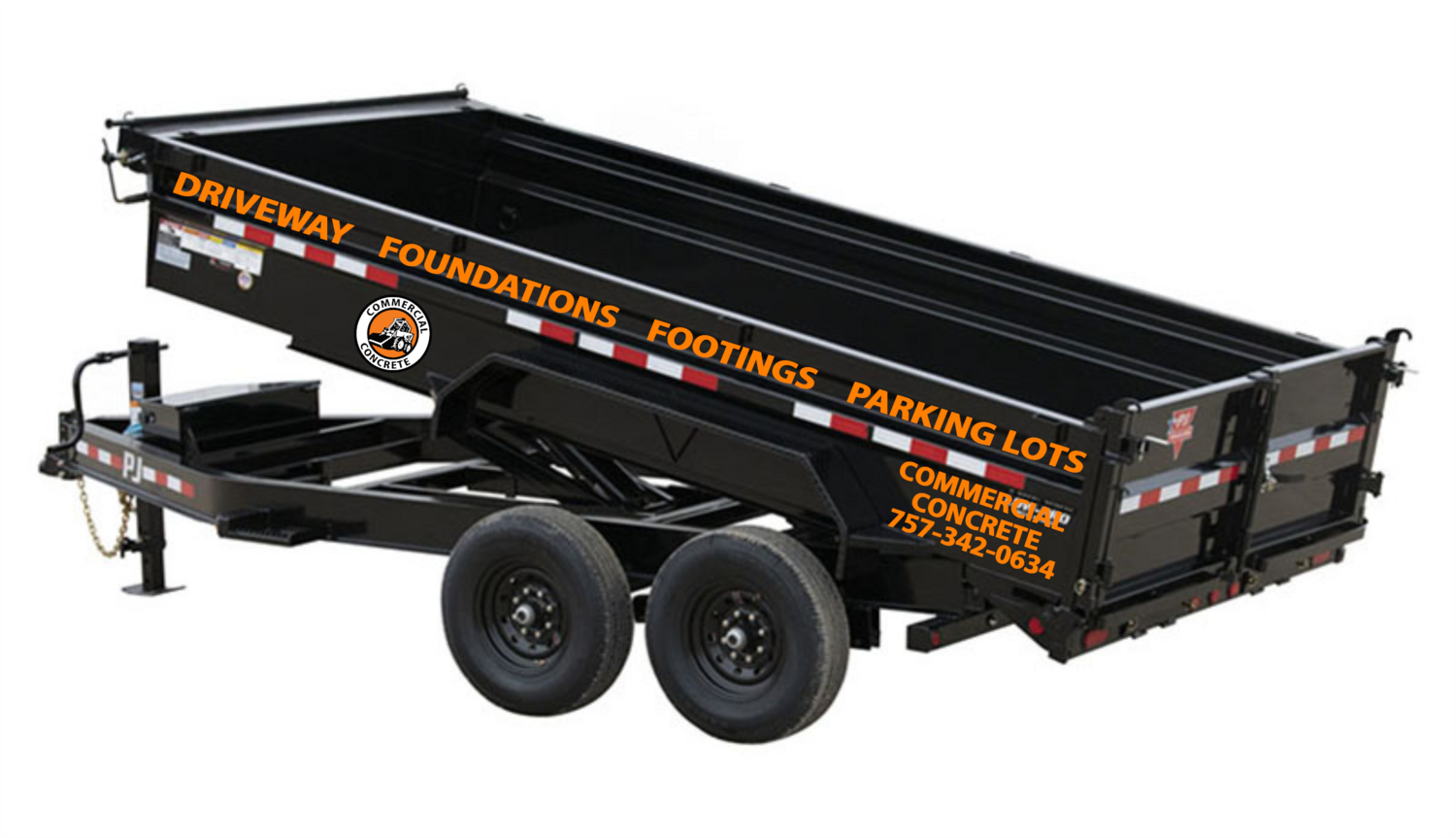 Commercial Concrete Dump Trailer Graphics Package 2
