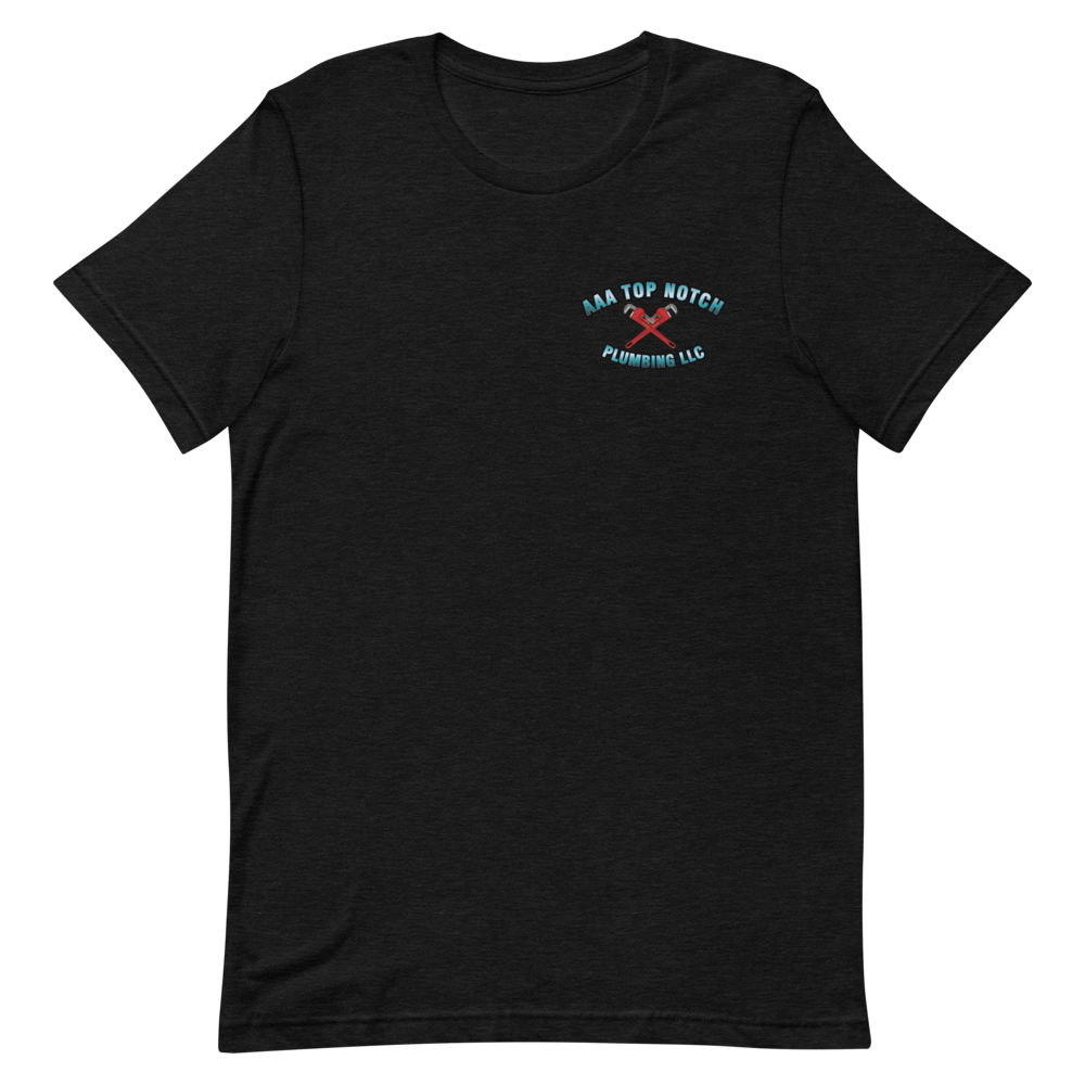 AAA Top Notch (Front/Back Designs) Bella+Canvas T-Shirt, Color: Black Heather, Size: XS