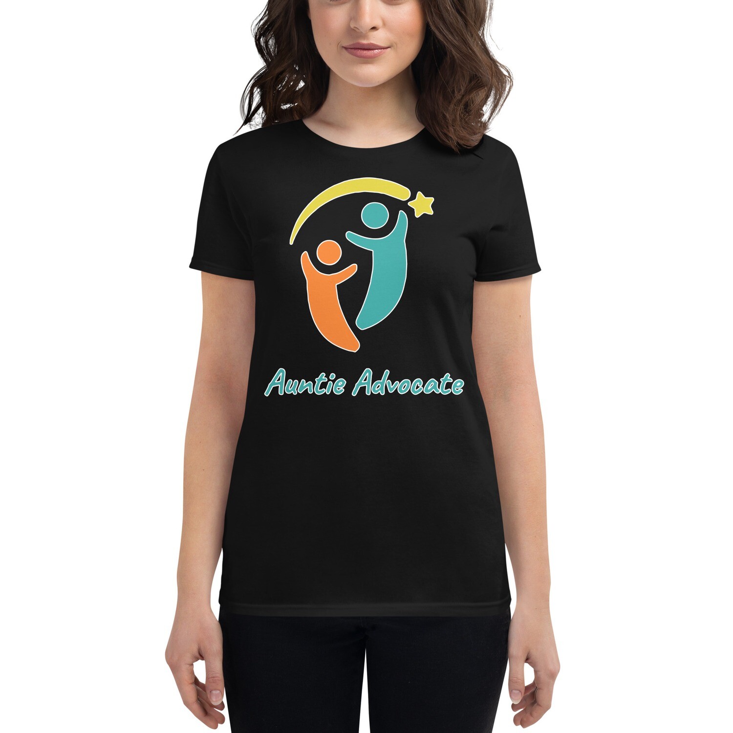 Auntie Advocate Women&#39;s short sleeve t-shirt, Color: Black, Size: S