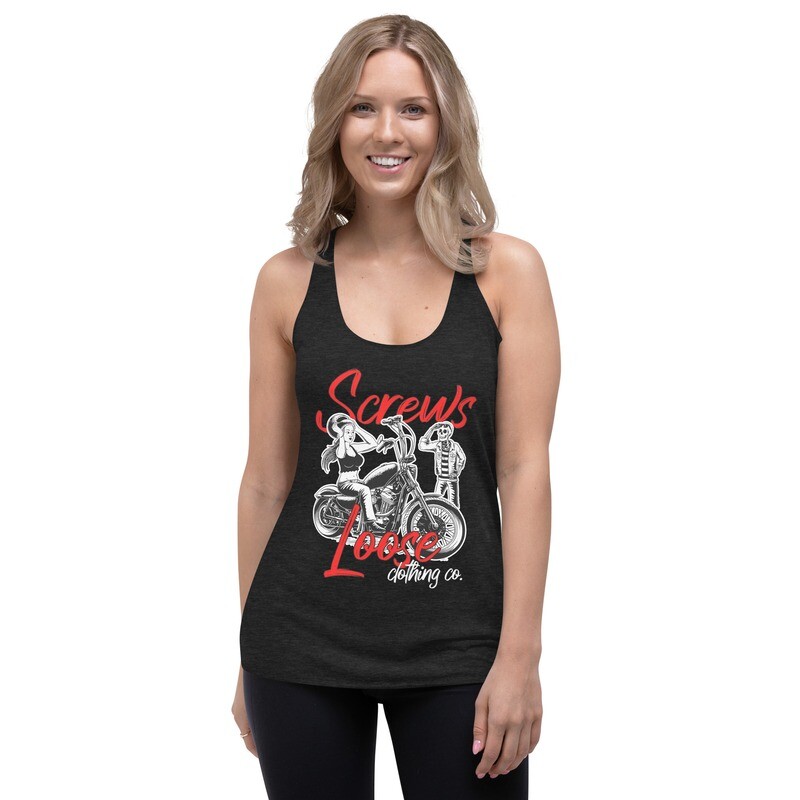 Screw Loose Skully&#39;s Girl Racerback Tank