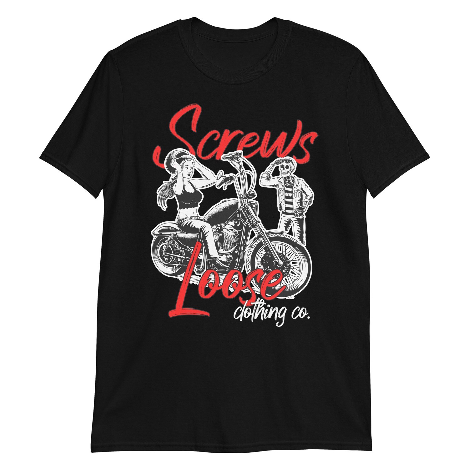 Screws Loose Skully&#39;s Girl Unisex T-Shirt, Color: Black, Size: S