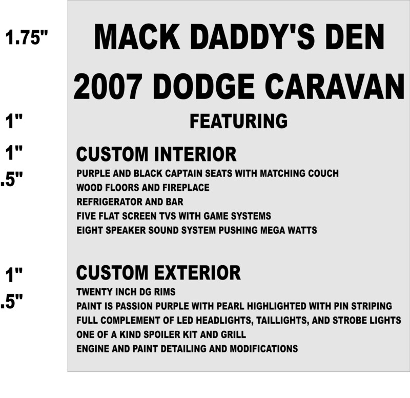 Mack Daddy&#39;s Den Vinyl Decal Set