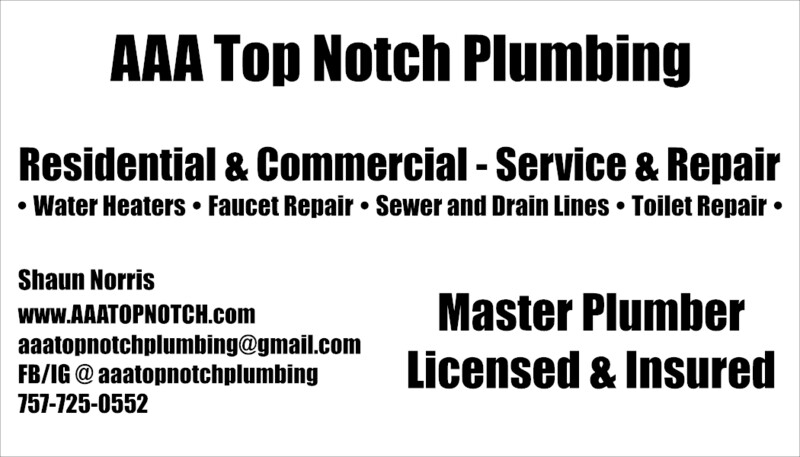 AAA Top Notch Plumbing Business Cards