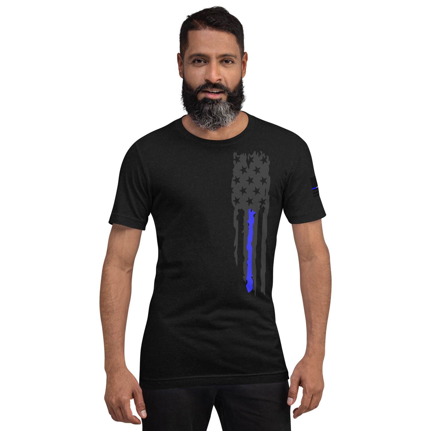 Connor Thin Blue Shirt, Color: Black Heather, Size: XS