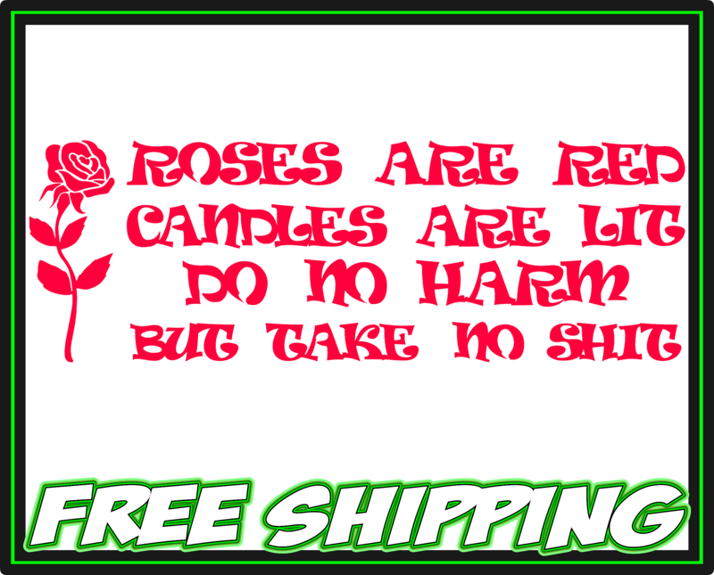 Roses Are Red Poem Premium Vinyl Decal