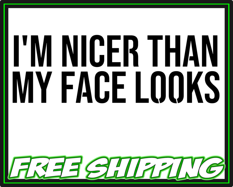 I'm Nicer Than My Face Looks  - Resting Bitch Face Premium Vinyl Decal