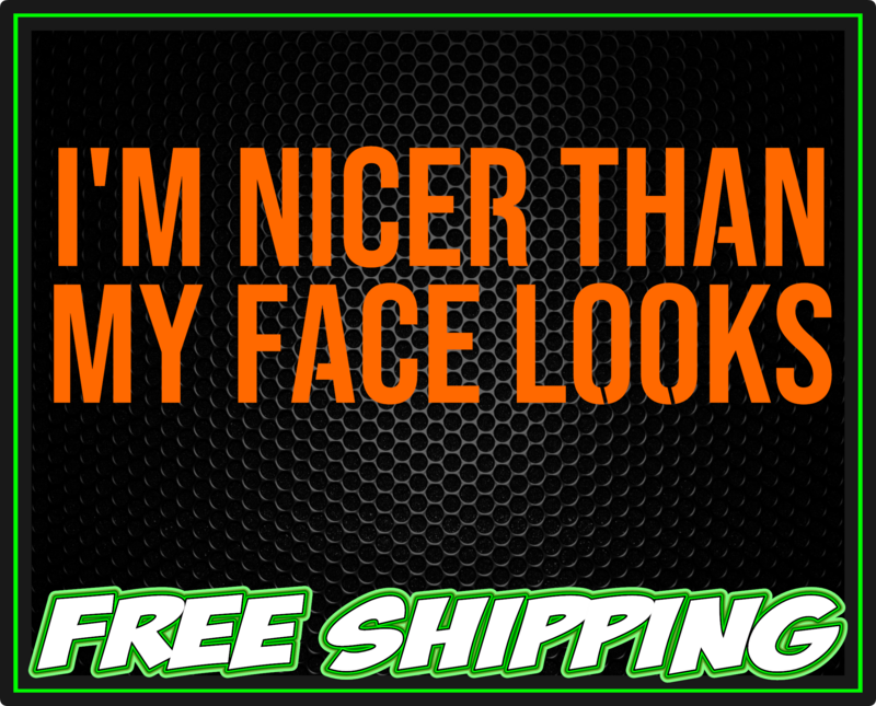 I&#39;m Nicer Than My Face Looks  - Resting Bitch Face Premium Vinyl Decal
