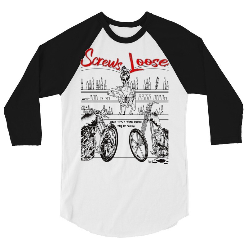 Weak Drinks Screws Loose - 3/4 Sleeve Raglan