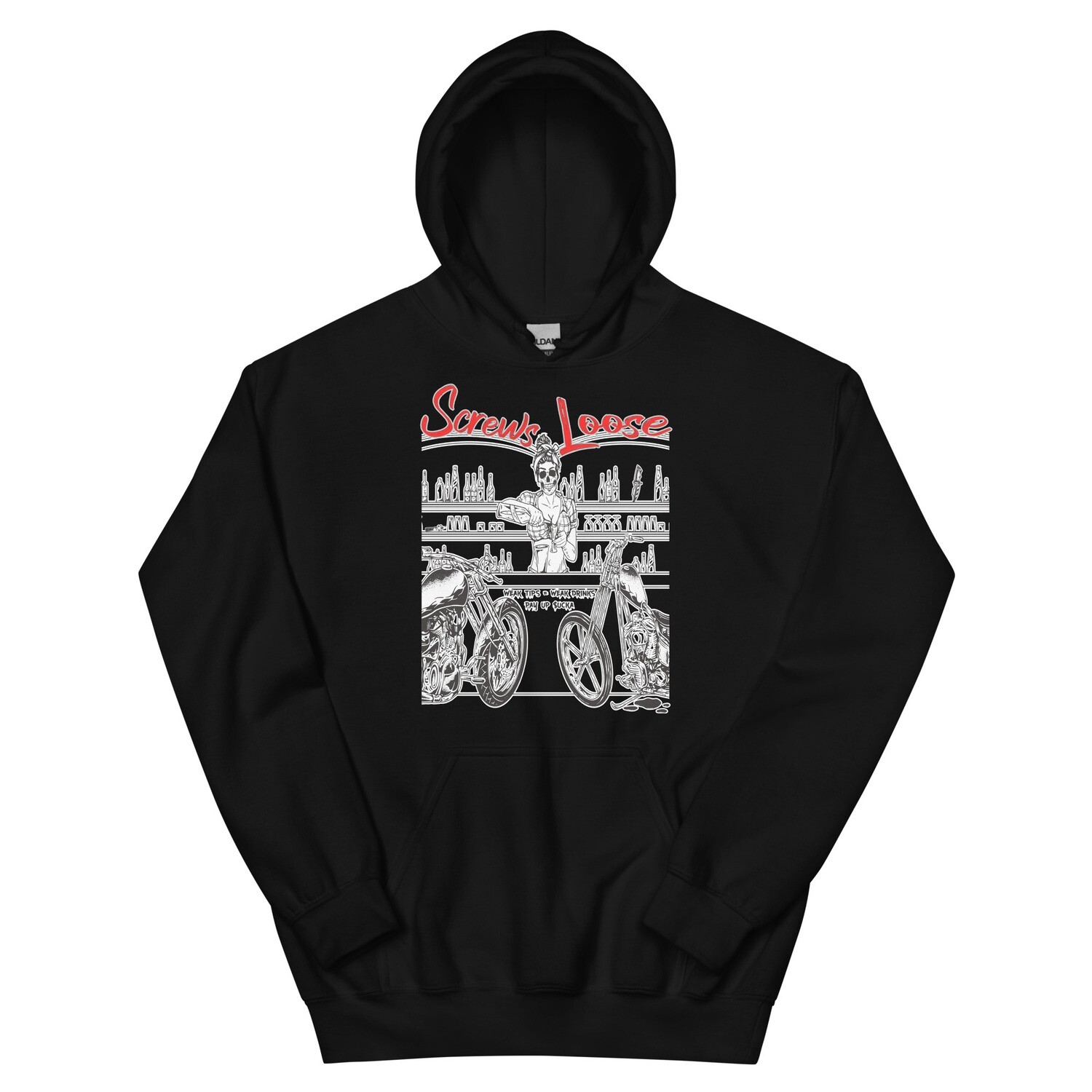 Weak Drinks Screws Loose Hoodie, Color: Black, Size: S