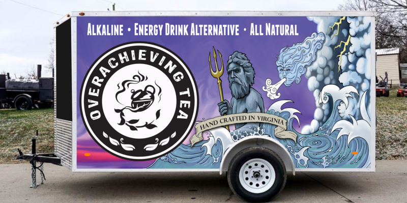 Over Achieving Tea Trailer Wrap Mock Up