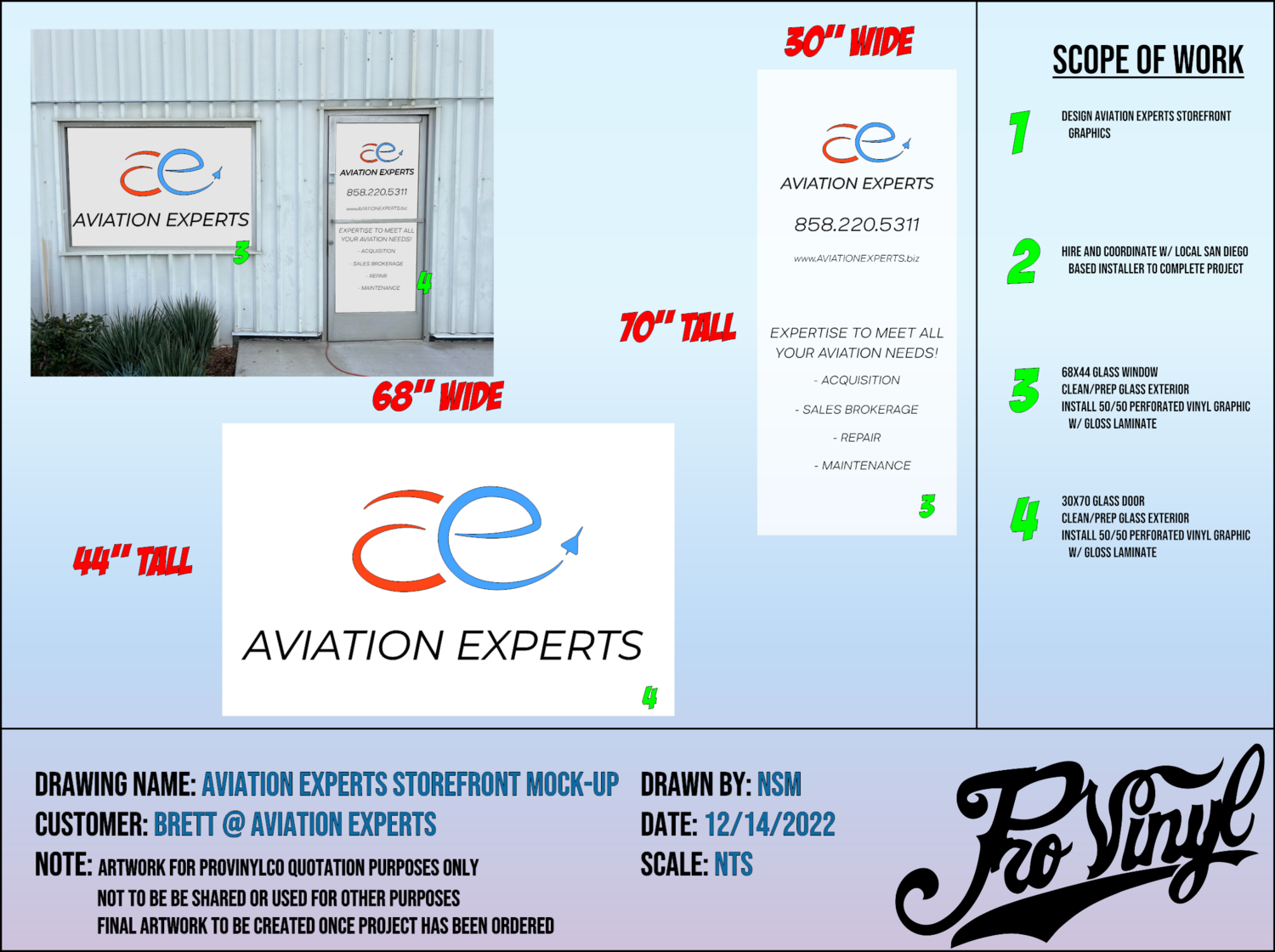 Aviation Experts Storefront Graphics