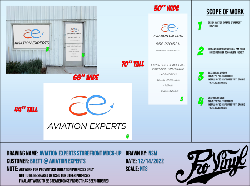 Aviation Experts Storefront Graphics