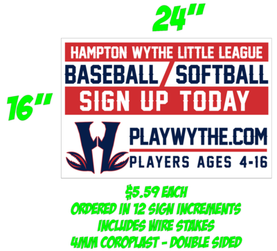 Wythe Little League Yard Signs &amp; Banners Package