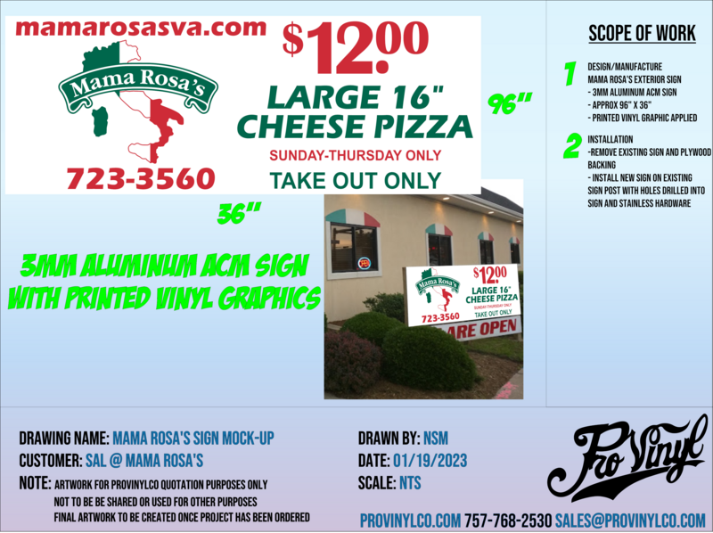 Mama Rosa&#39;s Exterior Sign Replacement