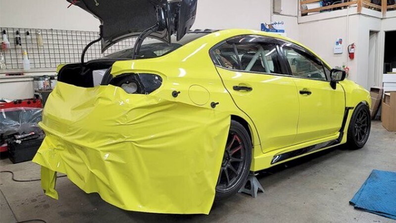 Toyota Rav4 3M Lucid Yellow Color Change Vinyl Wrap