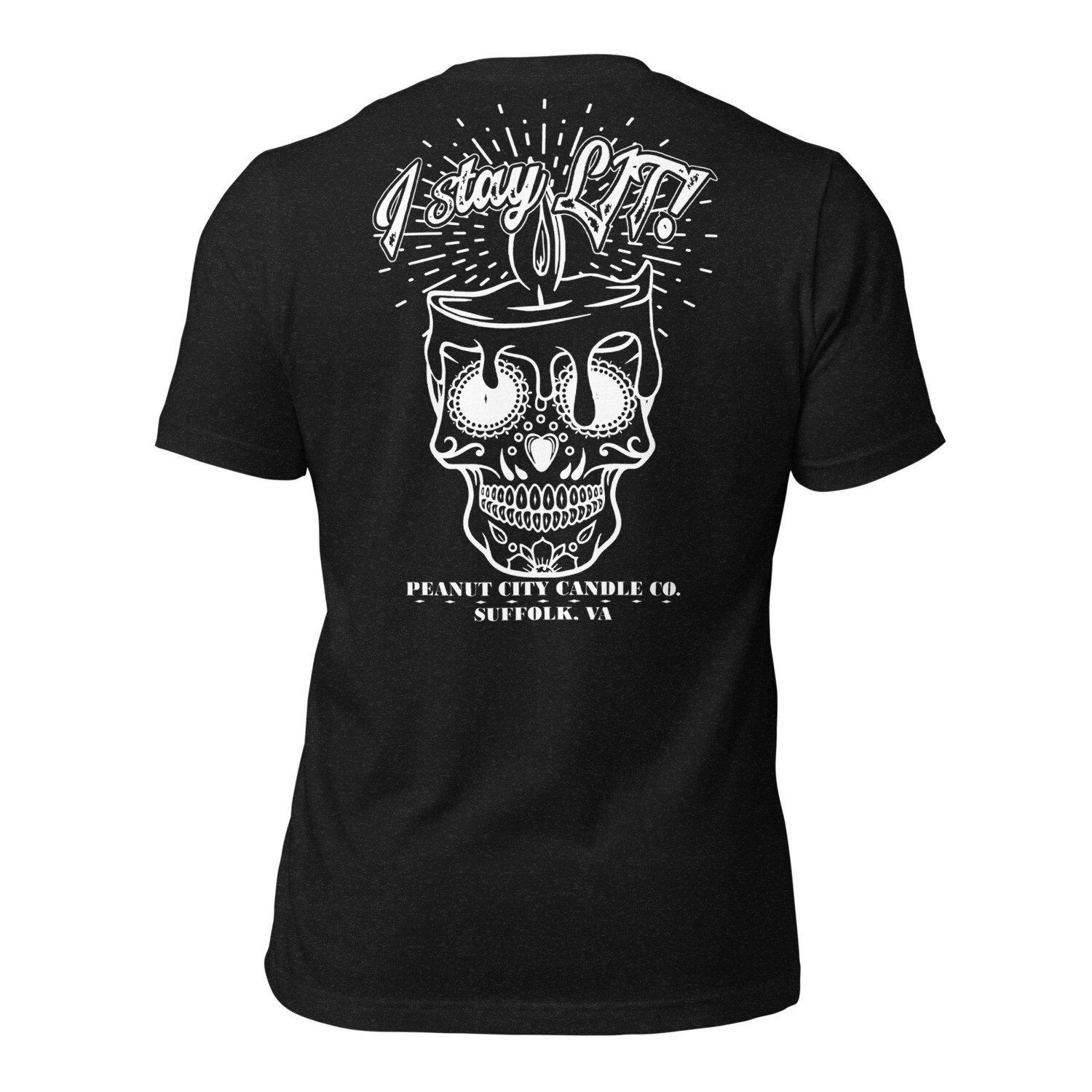 PCCC Tee Front and Back Art, Color: Black Heather, Size: XS