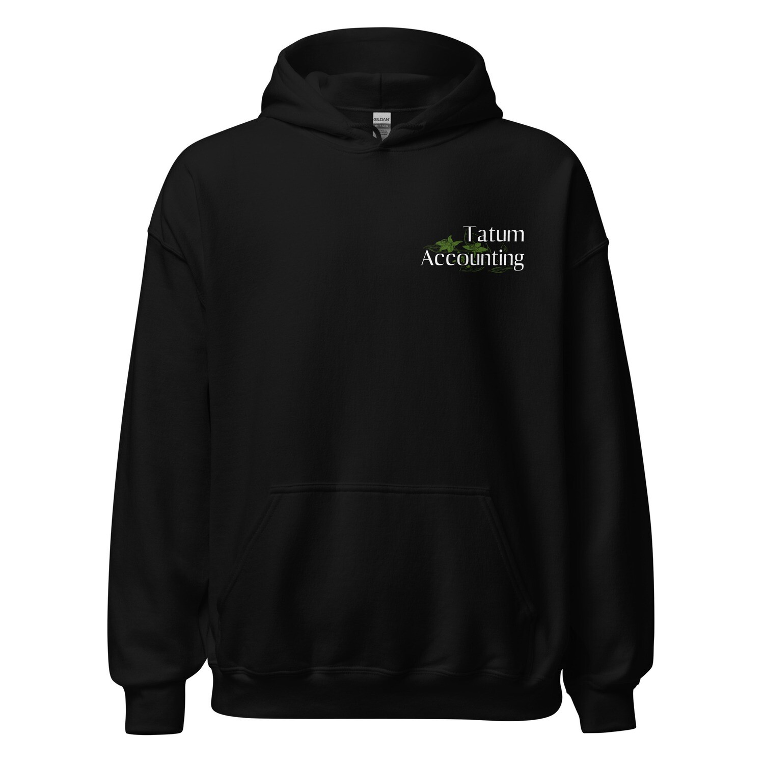 Tatum Accounting Front and Back Art Hoodie - Gildan 18500, Color: Black, Size: S