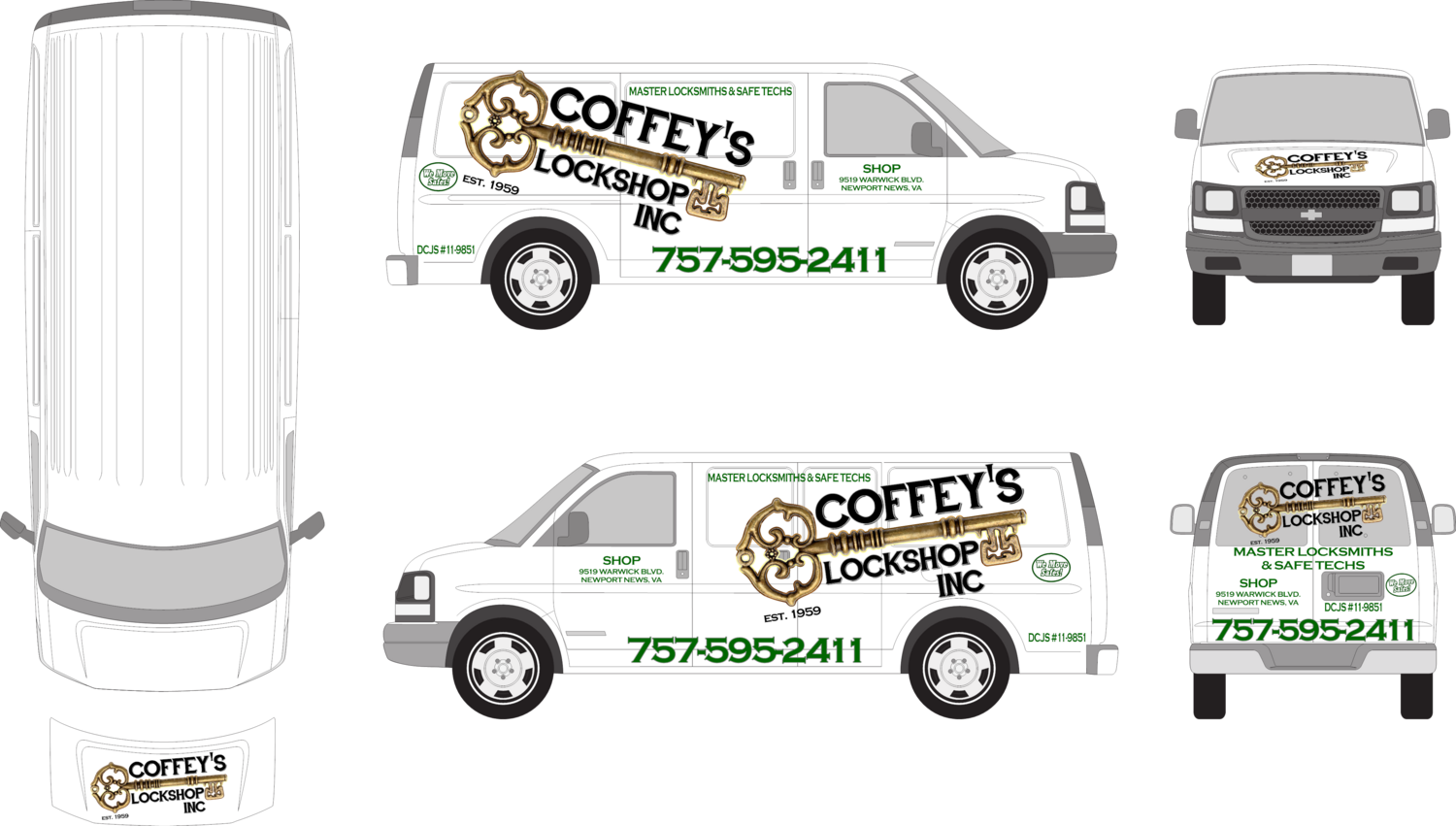 Coffey&#39;s Lockshop Van Lettering and Sign Package