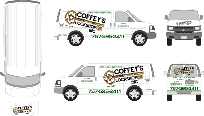 Coffey&#39;s Lockshop Van Lettering and Sign Package