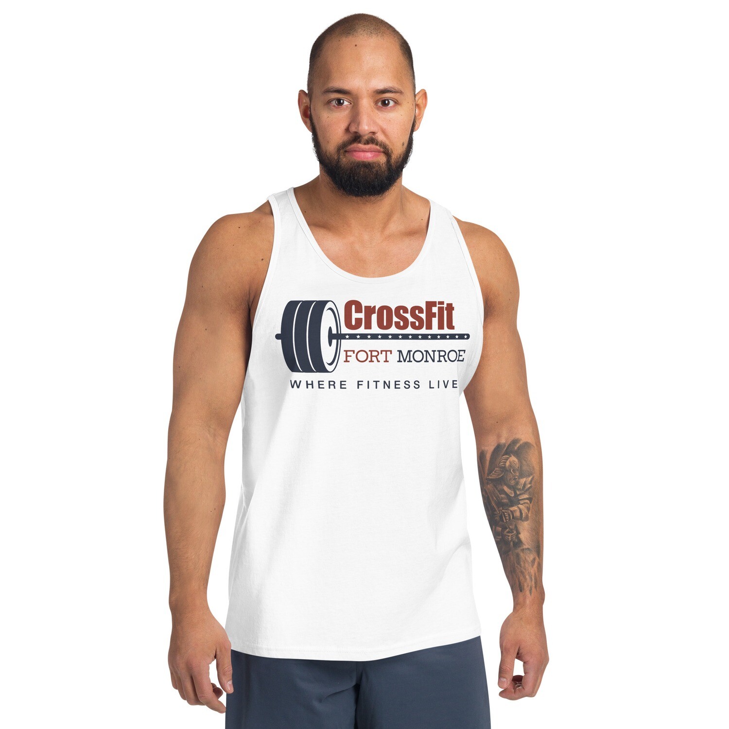 CrossFit Fort Monroe Coach Men&#39;s Tank Top - Bella + Canvas 3480