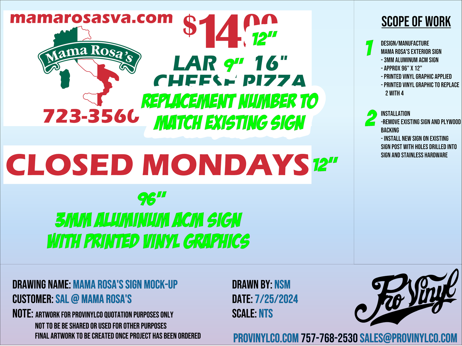 Mama Rosa&#39;s Exterior Sign Replacement 2