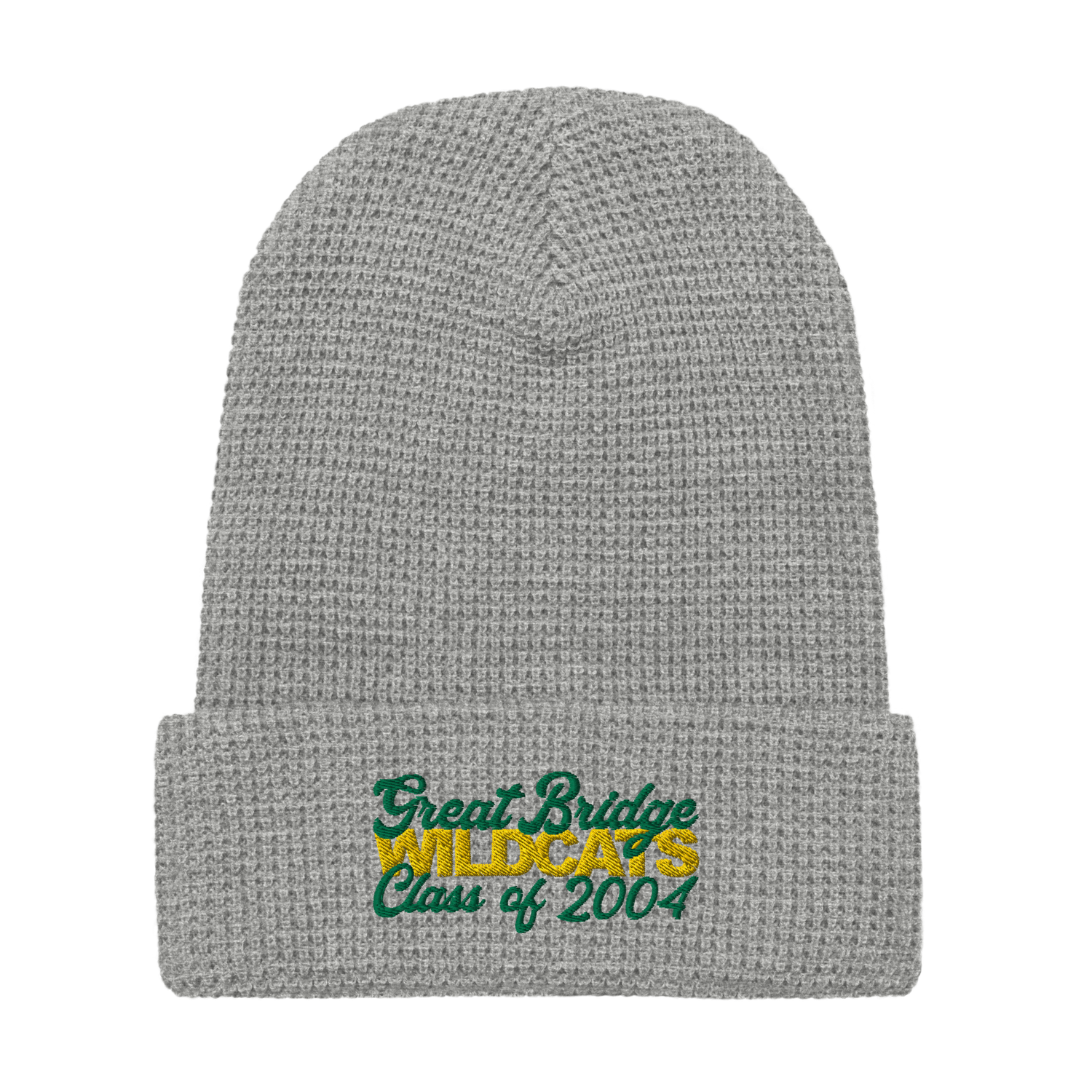 GBHS Wildcats - Green/Gold Embroidered Waffle Beanie | Richardson 146R