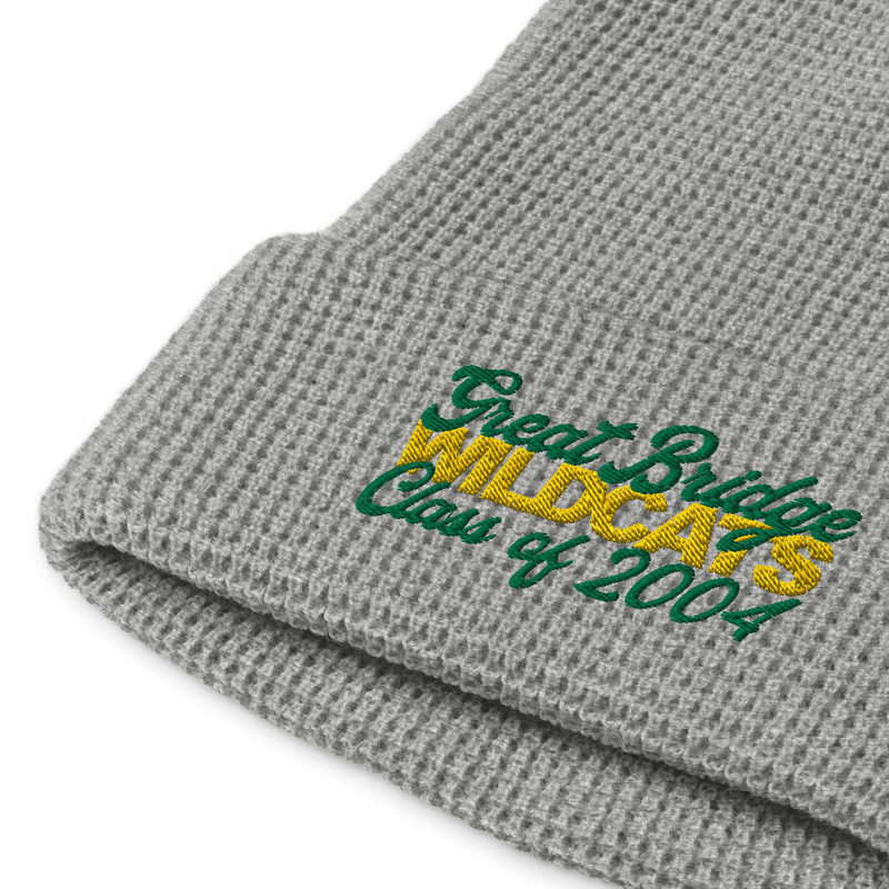 GBHS Wildcats - Green/Gold Embroidered Waffle Beanie | Richardson 146R
