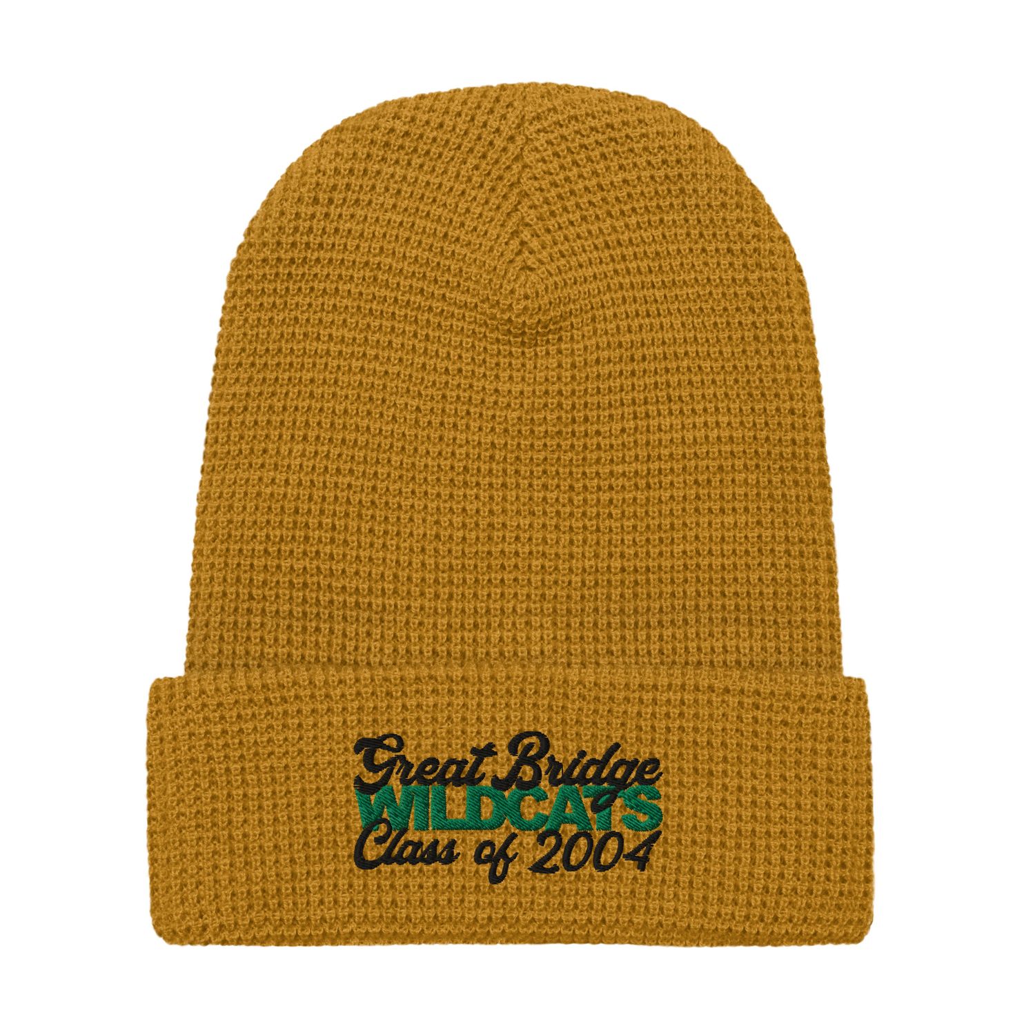 GBHS Wildcats - Black/Green Embroidered Waffle Beanie | Richardson 146R