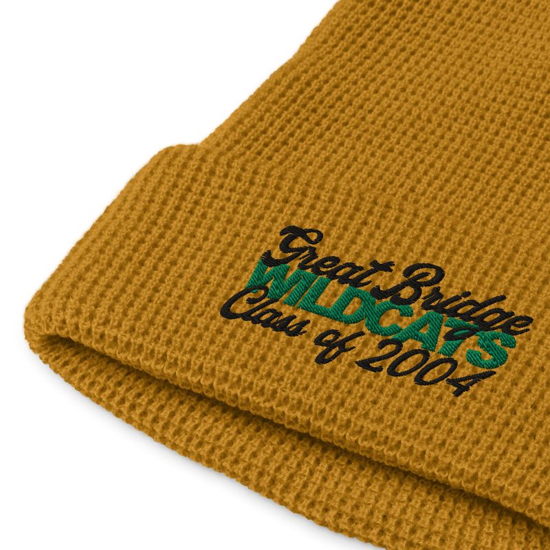 GBHS Wildcats - Black/Green Embroidered Waffle Beanie | Richardson 146R