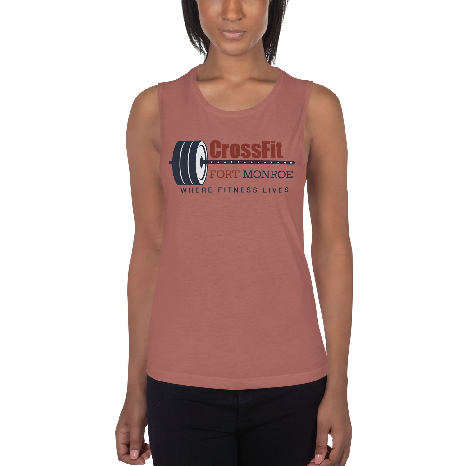 CrossFit Ft Monroe Ladies’ Flowy Muscle Tank | Bella + Canvas 8803