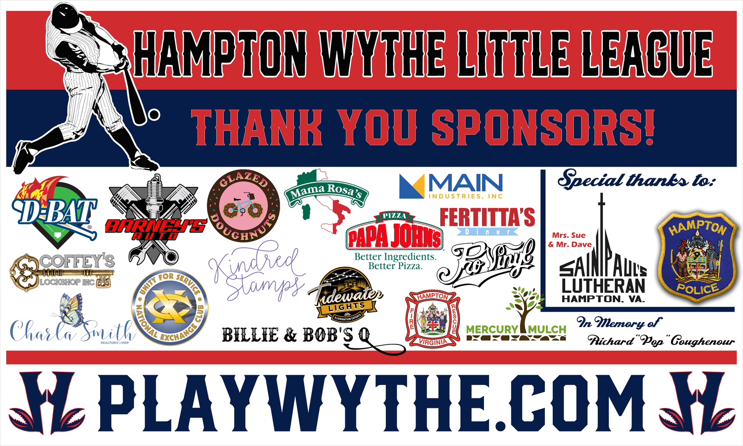 Hampton Wythe Little League Spring &#39;25 Banners