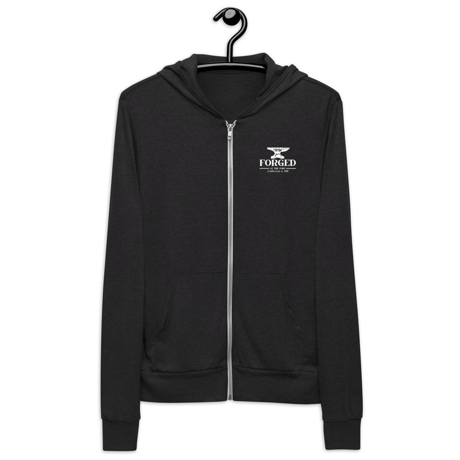 Forged Lightweight Athletic Zip Hoodie | Bella + Canvas 3939