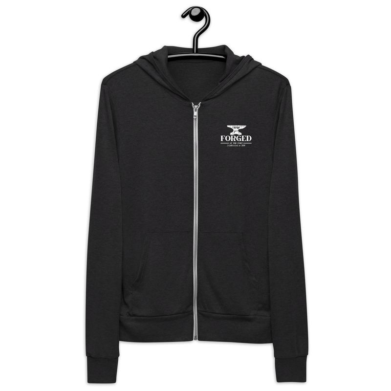 Forged Lightweight Athletic Zip Hoodie | Bella + Canvas 3939