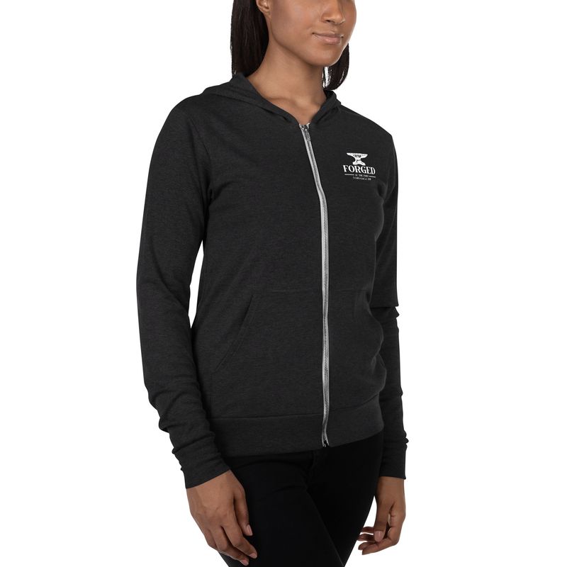 Forged Lightweight Athletic Zip Hoodie | Bella + Canvas 3939
