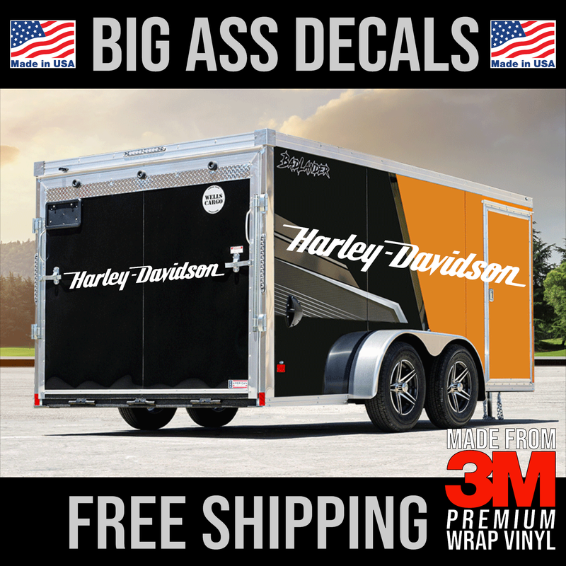 Harley Davidson Vinyl Decal for Trailer, Wall, Office, Glass