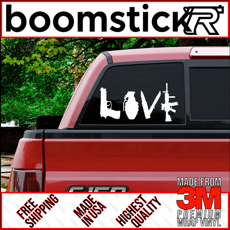 LOVE Guns Premium Vinyl Decal Sticker