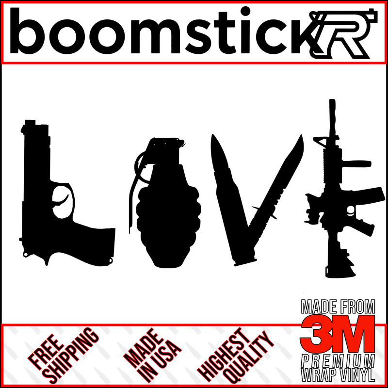 LOVE Guns Premium Vinyl Decal Sticker