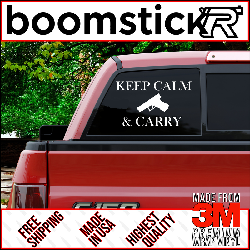 Keep Calm And Carry Glock Premium Vinyl Decal Sticker