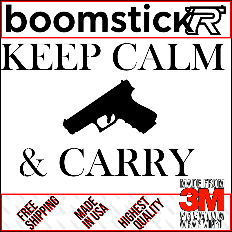 Keep Calm And Carry Glock Premium Vinyl Decal Sticker