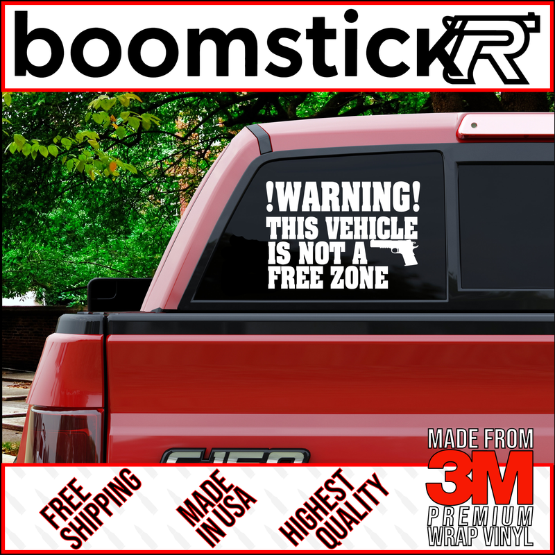 This Vehicle Is Not A Gun Free Zone 1911 Premium Vinyl Decal Sticker