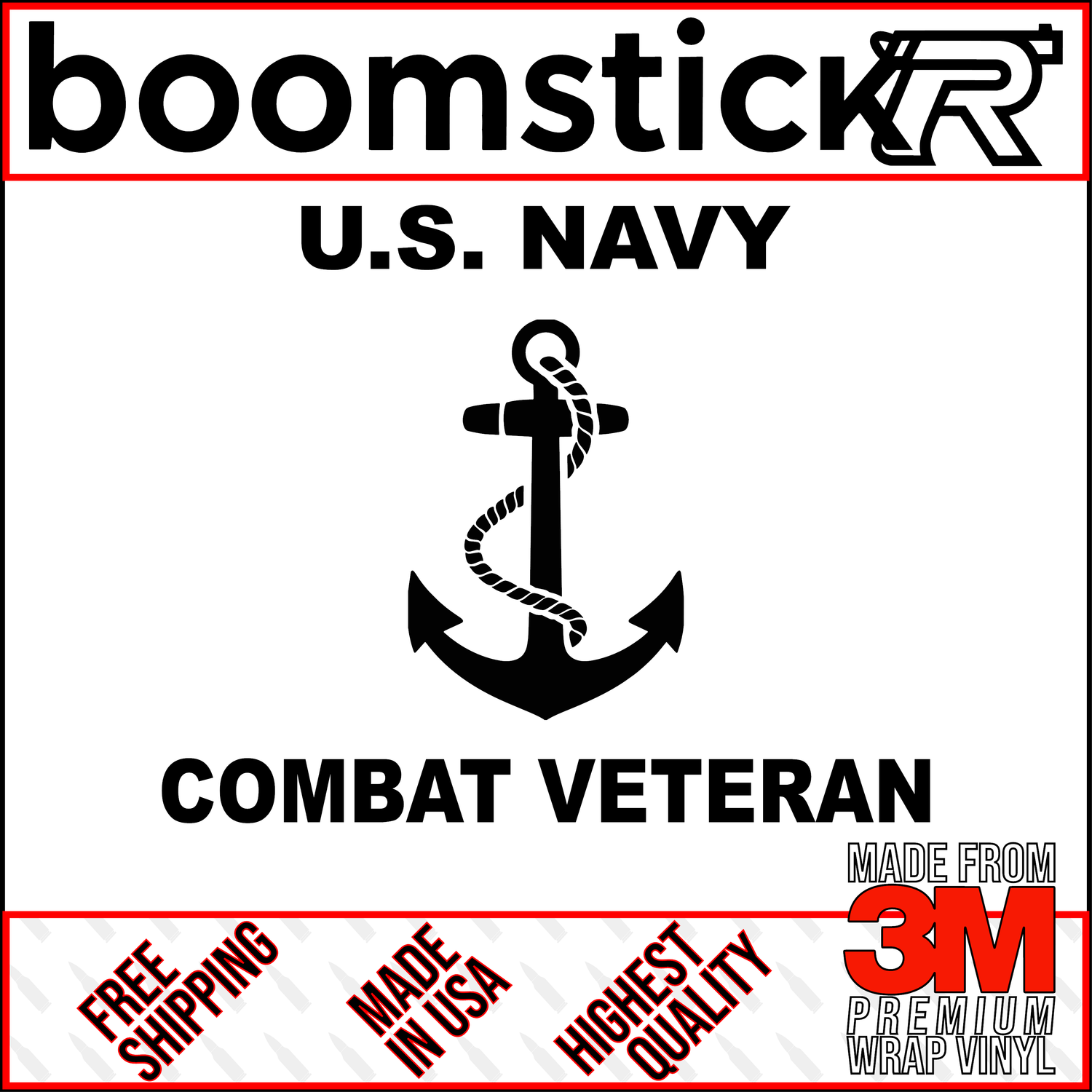 U.S. Navy Combat Veteran Premium Vinyl Decal Sticker